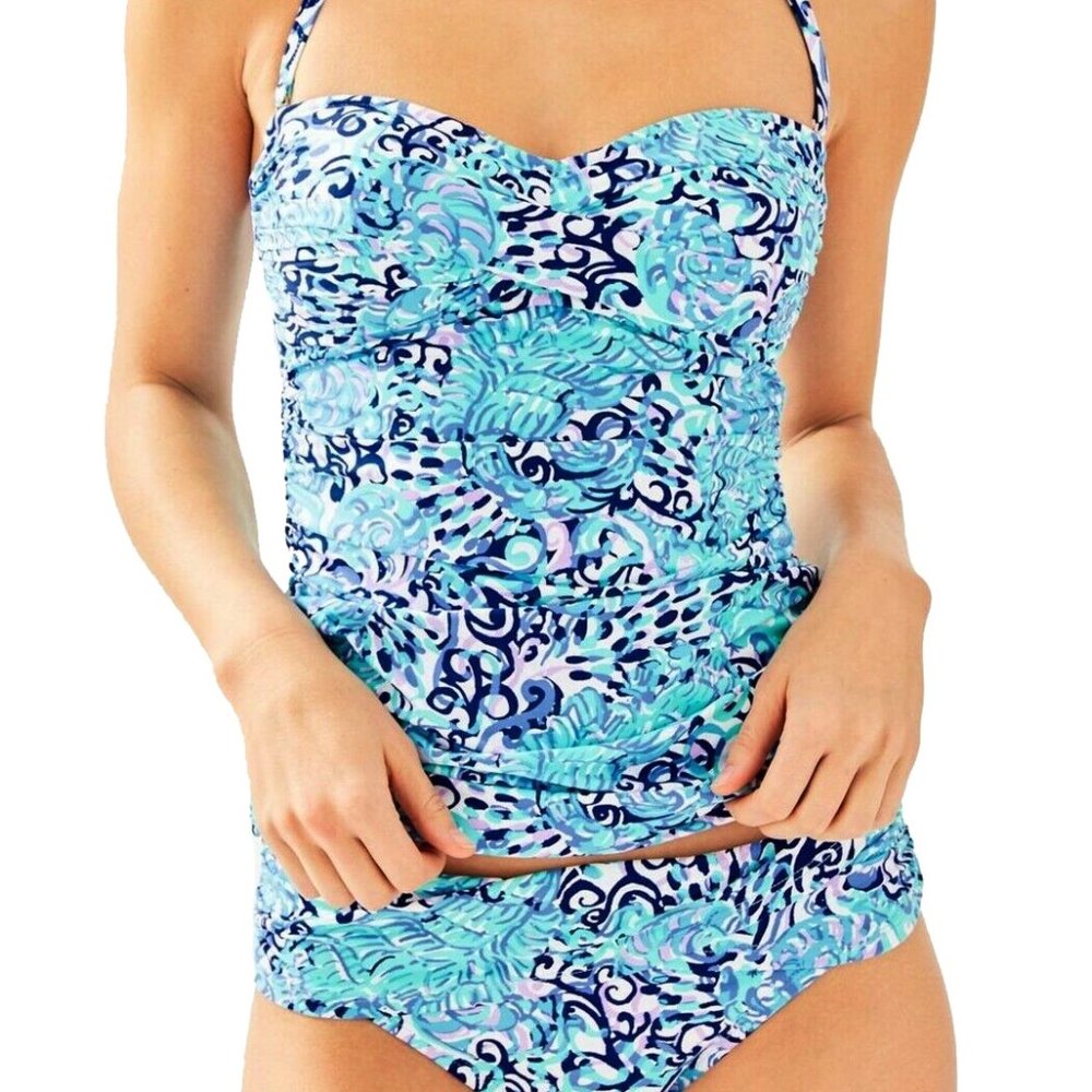 NWOT Lilly Pulitzer Flamenco Tankini Top & Bikini Bottom Set Size 4